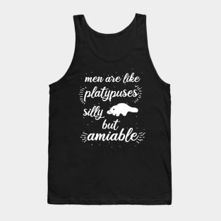 Men platypus love late riser animals fan Tank Top